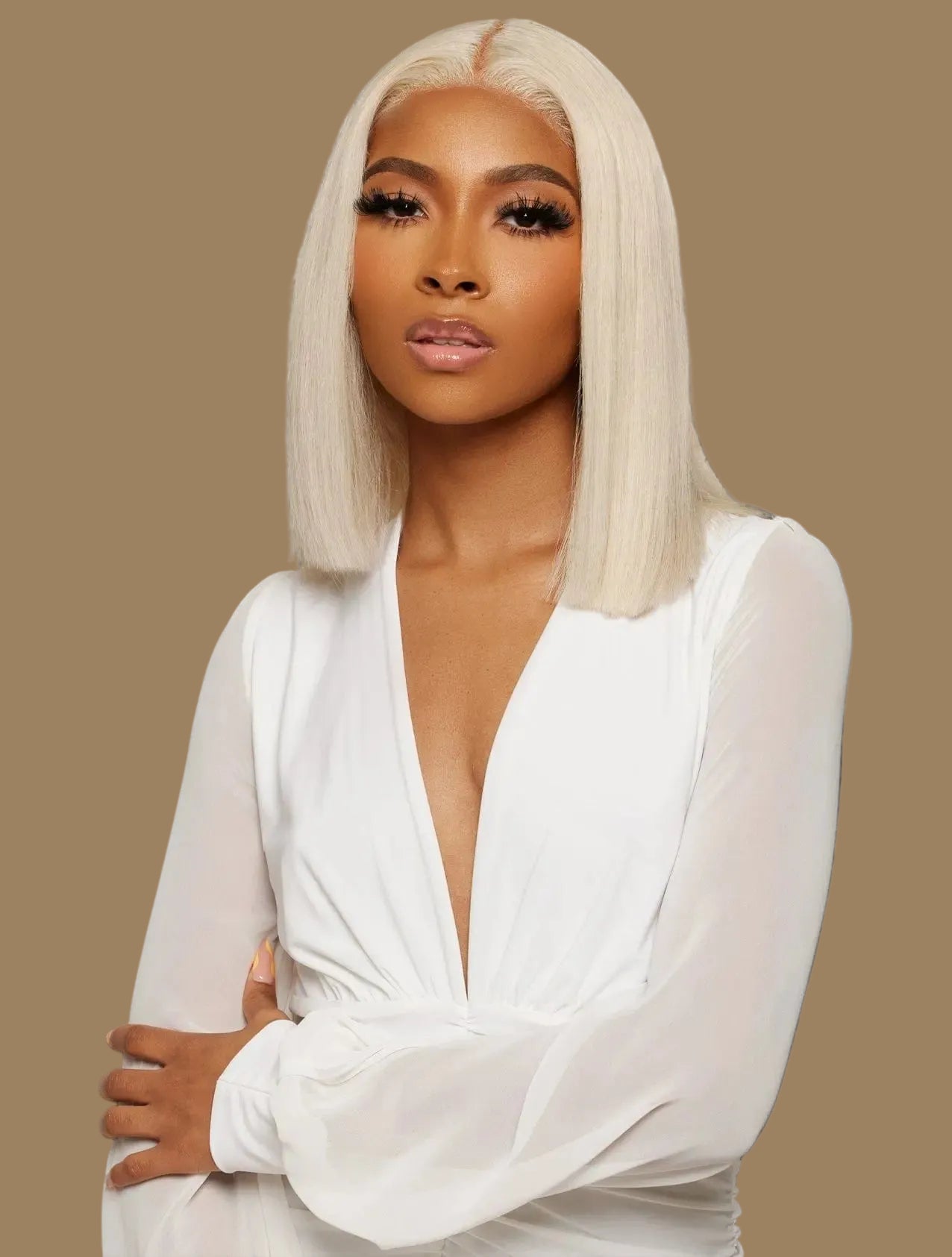 SALE 💞Platinum Blonde Silky Straight Bob Wig 10"